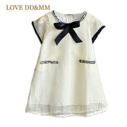LOVE DD&MM Girls Dresses Children's Wear Girls Sweet Mash Hollow Sleeveless Dress Kids Clothing For Girl 210715