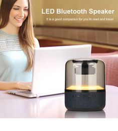 LED Lighting DJ Boombox High 20W Portable Speakers 2.1 Channel Shocking Bass Super Stereo Sound TWS Wireless Subwoofer for PC Cellphone RGB Lights Lamp Speaker JY02