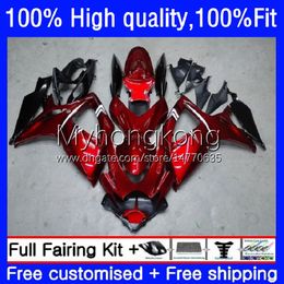 Injection Mould Fairings For SUZUKI GSXR600 GSXR-750 750CC New Wine red GSX-R750 K6 06-07 21No.15 GSXR 600 750 CC 600CC GSX-R600 06 07 GSXR-600 GSXR750 2006 2007 OEM Bodys