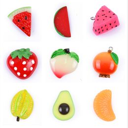 30x21x20mm résine rouge Bayberry fruits Craft Charme Pendentif Jewelry Findings 10 pcs