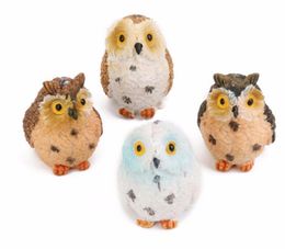 Micro Mini Fairy Garden Miniatures Figurines Resin Owl Birds Animal Figure Toys Home Decoration Ornament