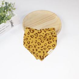 Hair Accessories 127D Cotton Gauze Baby Bib Feeding Burp Cloth Leopard Print Snap Button Saliva Towel