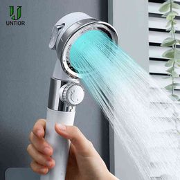 UNTIOR Pressurised Shower Head High Pressure Water Save Perforated Free Bracket Hose Adjustable Bathroom Accessories Shower Set H1209
