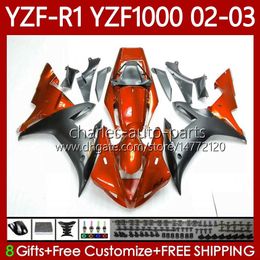 OEM Bodywork For YAMAHA YZF R1 1000CC YZF-1000 YZF-R1 2000-2003 Gloss Orange Body 90No.126 YZF R 1 1000 CC YZF1000 2002 2003 2000 2001 YZFR1 02 03 00 01 Motorcycle Fairing