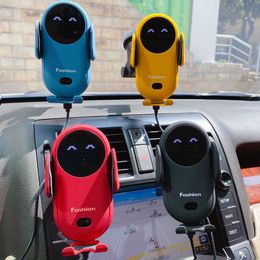 top sans fil chargeurs
 Promotion Top Qualité S11 Smiley Car Chargeur sans fil Sensing Automatique à Ouvrir les armes de voiture Porte-Téléphone mobile 4 couleurs