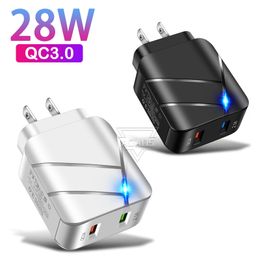 QC3.0 Dual Ports USB Wall Charger 5V 3A EU US Plugs Fast Charging Adapter for iPhone13 12 Pro Max Samsung S21