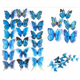 7cm Artificial plastics 40 styles Butterfly Fridge magnets home party decoration Artificial plastics