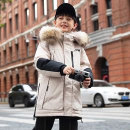 2021 Winter Boy Snowsuit Parkas -30 Degrees Boys Down Coat Thicken Warm Jacket For Boy Children Outerwear Clothing 5-12 Years H0917