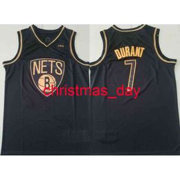 Stitched custom Kevin Durant #7 Black Gold Jersey Men's Women Youth Basketball Jersey XS-6XL