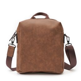 Vintage Men's Handbags Leather Briefcase Men Shoulder Bag Travel Crossbody Bags Man Messenger Zipper Sac A Main