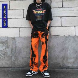 UNCLEDONJM Skeleton denim Hip Hop jeans designer pants men clothing wo streetwear graffiti trousers T2-A213 210716