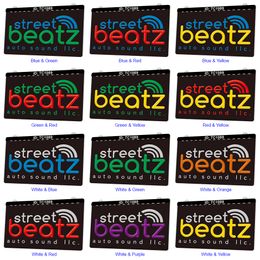 TC1089 Street Beatz Auto Sound LLC Light Sign Dual Colour 3D Engraving