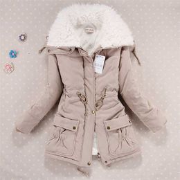 Women winter jacket thicken hooded long down jacket women coat slim fit hair collar cotton-padded clothes coat women down coats 210930