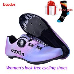 Bike Cycling Shoes 5D Night Vision Colorful Microfiber Women's Non-locking Casual Fashionable Footwear