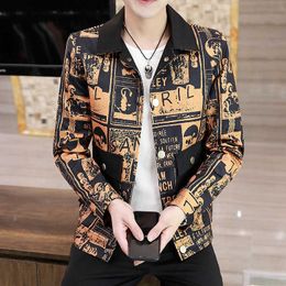 Spring Fashion Jackets Men Personalized Retro Print Coats Youth Casual Business Office Social Bomber Jacket Men Clothing 210527