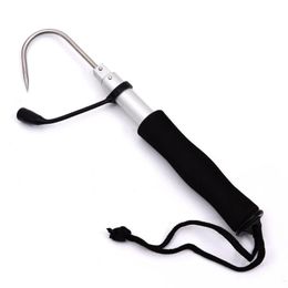 2021 Stainless Steel Flexible Fishing Gaff Grip Holder Hook Shape Fishing Spear Crank Sea Fishing Gripper Control Tackle tool