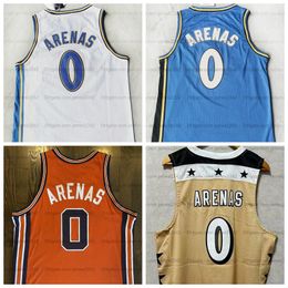 Retro Men #0 Gilbert Arenas Basketball Jersey Yellow Blue White Color High Quality 0 Jerseys Wholesale All Ed