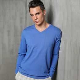 cashmere sweater men's new V-neck thin pullover sweater solid Colour casual business shirt men's stretch knit jacket Y0907