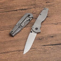 Special Offer Outdoor Survival Pocket Fold Knife D2 Stone Wash Drop Point Blade 6061-T6 Handle EDC Tool Folding Knives