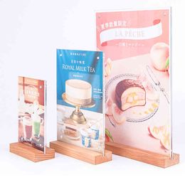 A5 Clear Heavy Duty Advertising display equipment Acrylic Sign Holder Picture Frame For Paper Restaurant Table Menu Card Display Stand