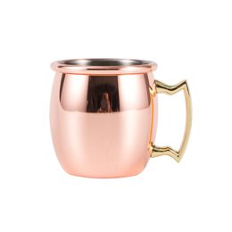 60ML Wine Glasses 304 Stainless Steel Drum Type Moscow Mug Hammered Copper Plated Beer Cup Water Glass Drinkware