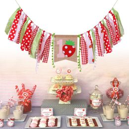 Chair Covers About 2M Dining Flag Strawberry Baby First Birthday Party Banner Shower Garland Bunting Wedding Venue Layout