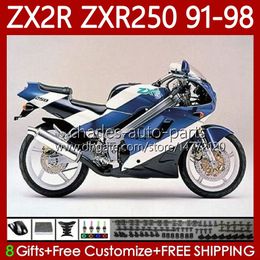 Fairings For KAWASAKI NINJA ZXR-250 ZX2R ZXR250 ZX 2R 2 R R250 ZXR 250 91 92 93 94 95 96 97 98 85No.51 ZX-R250 ZX-2R 1991 1992 1993 1994 1995 1996 1997 1998 Bodys Blue White