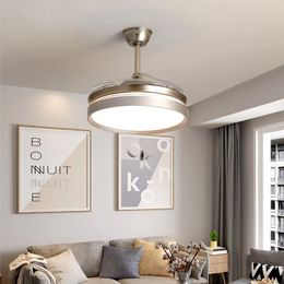 Ceiling Fans Modern Minimalist Luxury Fan Lamp Bedroom Living Room With Led Light Ventilador De Techo Decor BC50DD