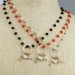 Pendant Necklaces 16inch 5pcs/lot Design Cz Necklace,cute Shape Cubic Zircon Jewelry, Copper Chain Necklace Wholesale