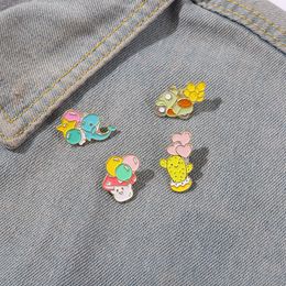 Colourful balloons Enamel Cute Cartoon Pins Tram mushroom cactus whale Brooches Metal Badges Bag Clothes Pin Up Jewellery Gift