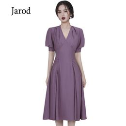 High quality Elegant Dress Women Casual Lantern Sleeve Office Lady Runway Designers Fashion Midi 210519