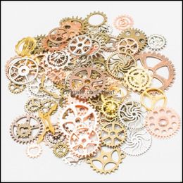 Alloy c276 Loose Jewelry100G Mix Alloy Steampunk Gears Cog Wheel Charms Pendant Fit Bracelet Aessories Diy Beads Jewellery Drop Delivery Enaud