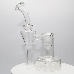 Glass Bong Hookah Recycler Dab Rig Smoking Pipe Unique Matrix Tree Perc 7Inch height Waterpipe