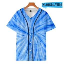 Man Summer Baseball Jersey Buttons T-shirts 3D Printed Streetwear Tees Shirts Hip Hop Clothes Good Quality 012