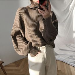 Winter Turtleneck Sweater Women's Korean Knitted Top Autumn Knitted Sweater Pullovers For women vintage sweater Full 210514