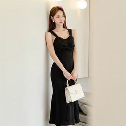 Sexy Black Dress korean ladies Summer Sleeveless V neck Maxi Party Long Dresses for women clothing 210602