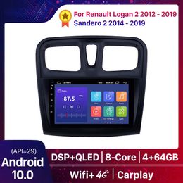 Android 10.0 2DIN Car dvd Head Unit Radio Audio GPS Multimedia Player For Renault Logan 2 2012-2019 Sandero 2 2014 - 2019