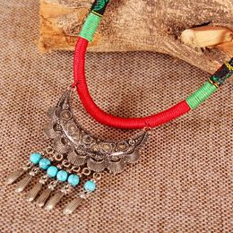 Ethnic Colour Line Wax Line Necklace Women's Headwear Coiled Necklace