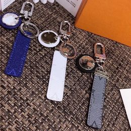 high qualtiy leather Keychain fashion Car Key Ring Porte Clef Gift Men Women Souvenirs Bag Keychains with box