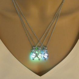 Glow in the Dark Pendant Necklaces Bear Shape Glowing Necklace Women Luminous Stone Necklace Bijoux Gifts