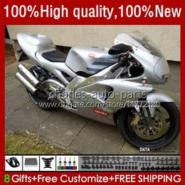 Motorcycle Body For Aprilia RS-250 RS RSV 250 RS250 RR R Gloss Silver RS250R 95 96 97 24No.160 RSV-250 RSV250R RSV250 1995-1997 RSV250RR RS250RR 1995 1996 1997 Fairing