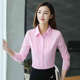 Women Blouse Womens Tops and Blouses Cotton Ladies Tops Shirts Women Shirts Pink Blusa Feminina Plus Size XXXL/5XL Shirt 210323