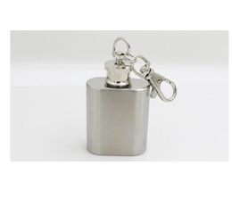 1OZ Stainless Steel Mini Pocket Liquor Hip Flask Key Ring Chain#611