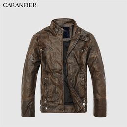 CARANFIER Mens Leather Jackets Men Jacket High Quality Classic Motorcycle Bike Cowboy Jackets Male Thick Coats Standard US size 211201