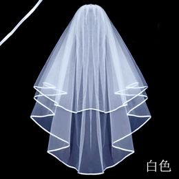 2 layer Short paragraph handmade veil the bride veil wedding accessories