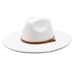 Large Fedora Hat for Women Men Fedoras Male Big Felt Hats Female Wide Brim Cap Woman Man Jazz Panama Caps 2021 Autumn Winter Wholesale NEW 25colors