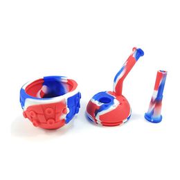 Silicone Pipe Mechanical Ball Dab Rig Smoking Silicones Hand Pipes with downstem Tobacco