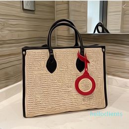 Classic Advanced Weavings Volume Weaving Sweet Contrast Colour Sunshine Bags Large Straw Style Handbag Bag And Fresh Shopping Women' Cvhu