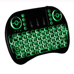 Keyboards Rii I8 Fly Air Mouse 2.4G Colourful Backlit Backlight Wireless Touchpad Keyboard For PC Pad Android 2022