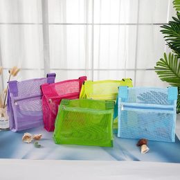 Kid Beach Shell Storage Bag Boys Girls Adjustable Mesh Toy Collecting Purse Children Summer Bag